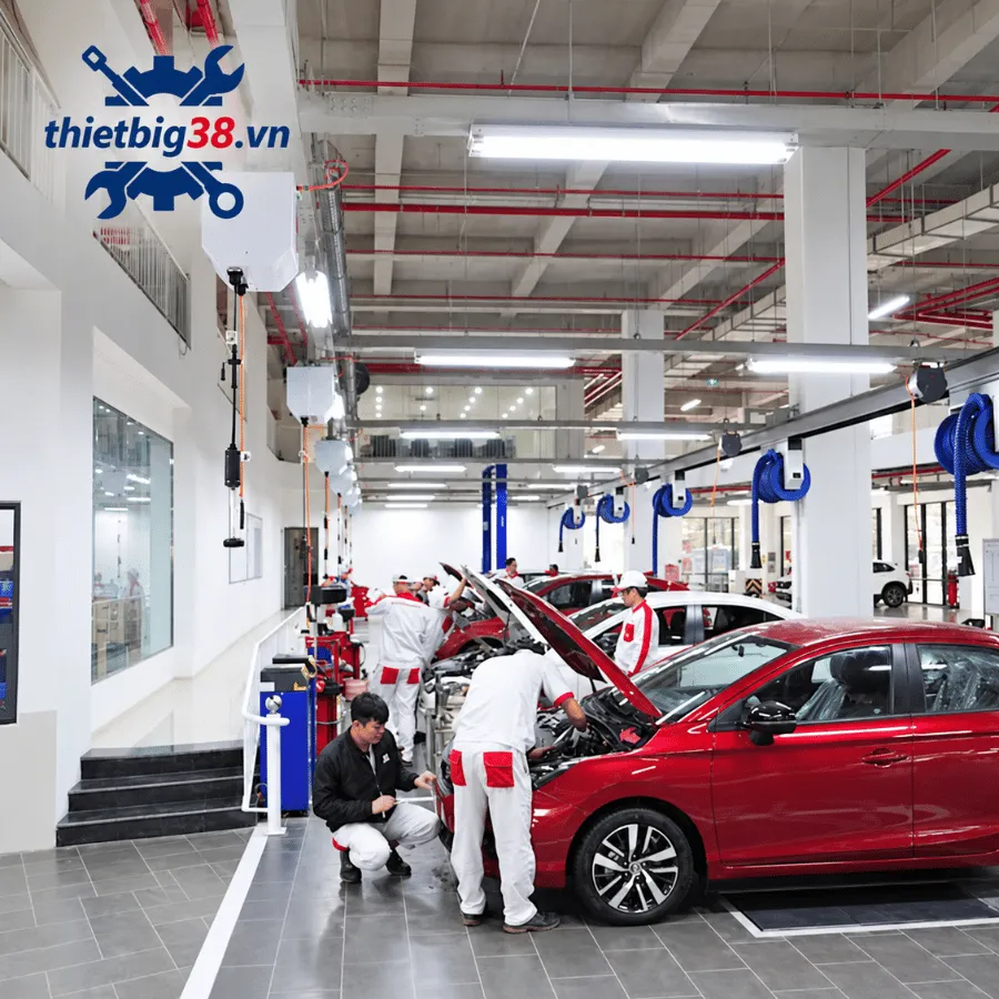 Minh họa khu bảo dưỡng nhiều vị trí làm việc