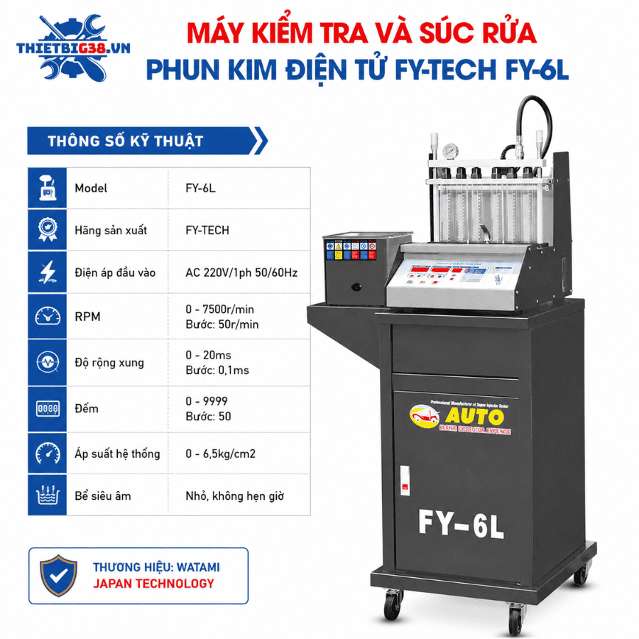 Thông số kỹ thuật Máy kiểm tra và súc rửa phun kim FY-TECH FY-6L.