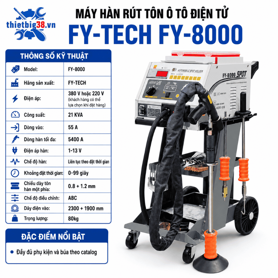 Thông số kỹ thuật Máy hàn rút tôn ô tô điện tử FY-TECH FY-8000
