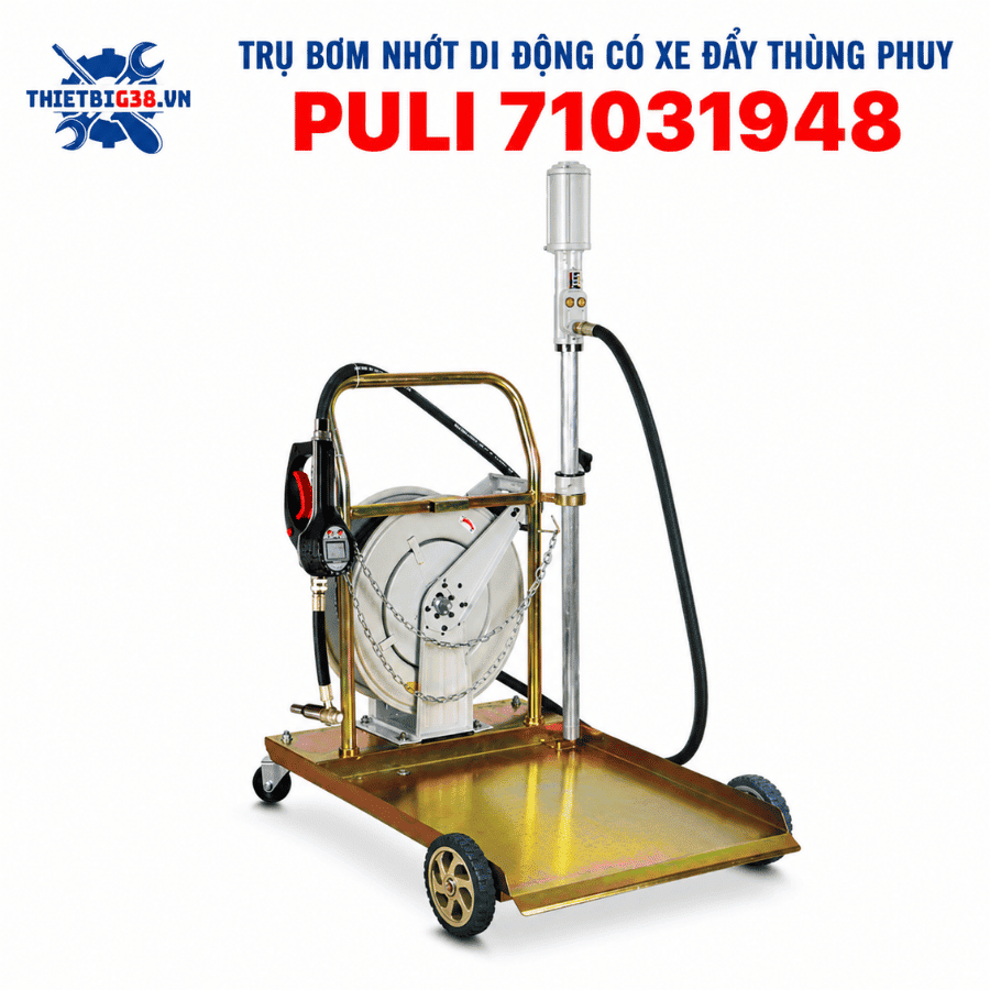 Trụ bơm nhớt di động có xe đẩy thùng phuy PULI 71031948
