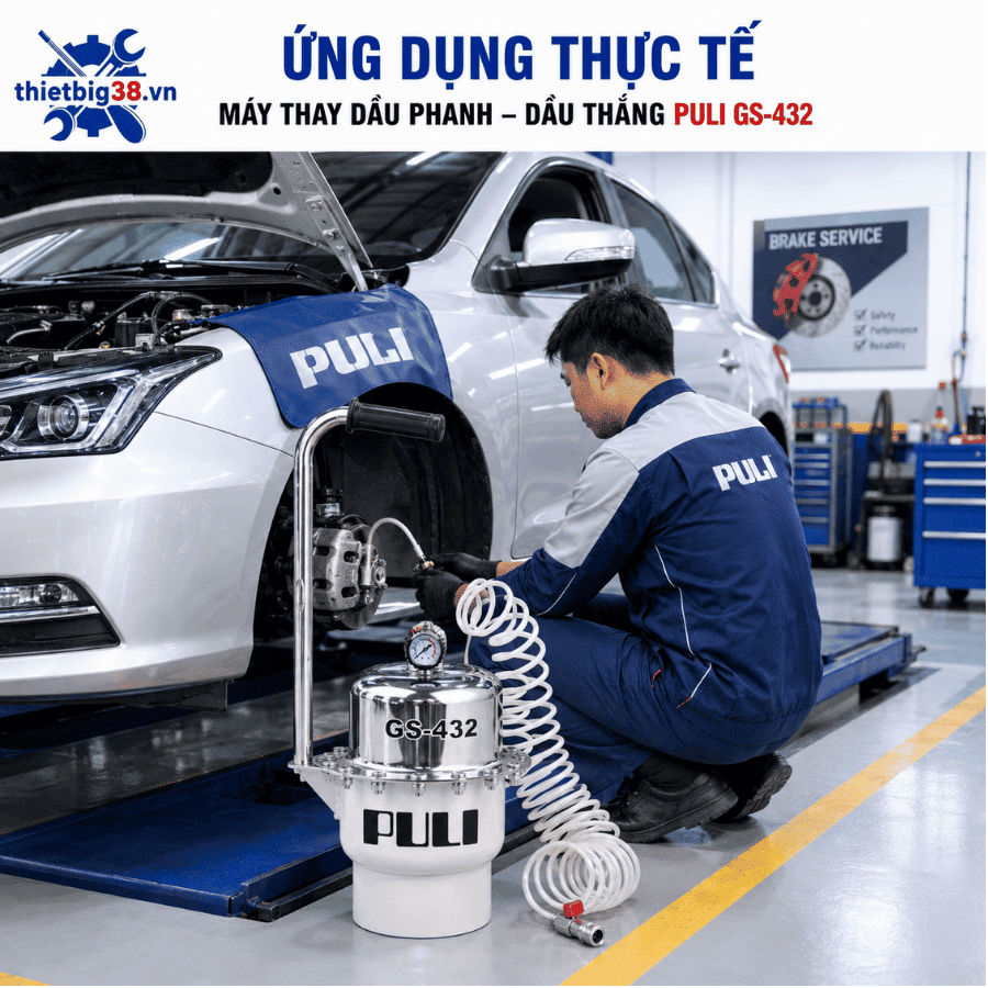 Máy thay dầu phanh dầu thắng PULI GS–432 sử dụng trong garage ô tô