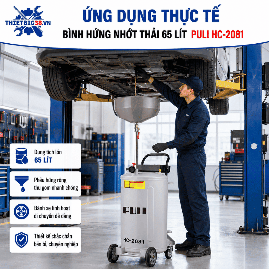 Bình hứng nhớt thải PULI HC-2081 sử dụng trong garage ô tô