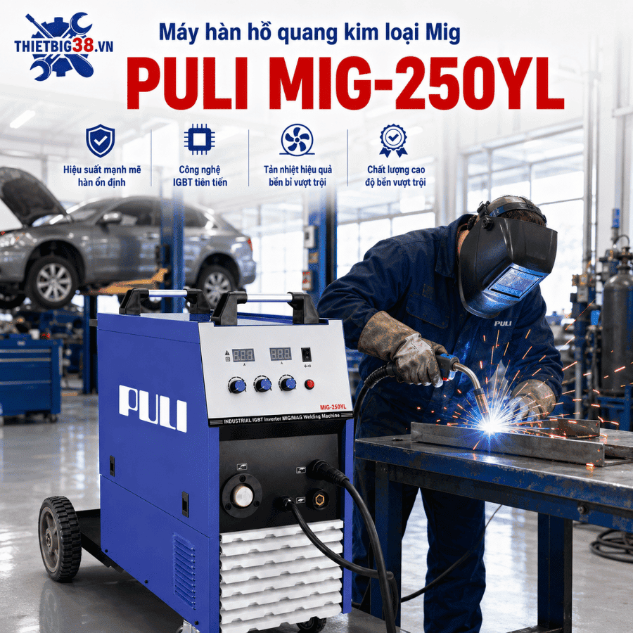 Máy hàn hồ quang kim loại Mig PULI MIG-250YL sử dụng thực tế
