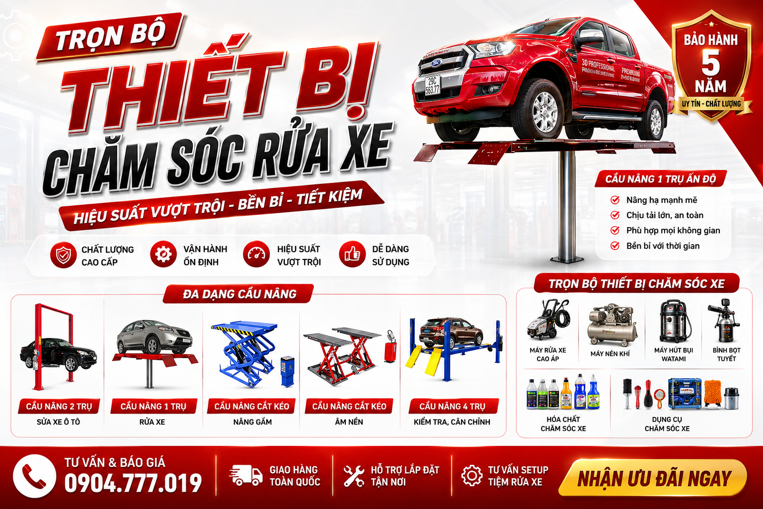 CẦU NÂNG RỬA XE + SỬA XE