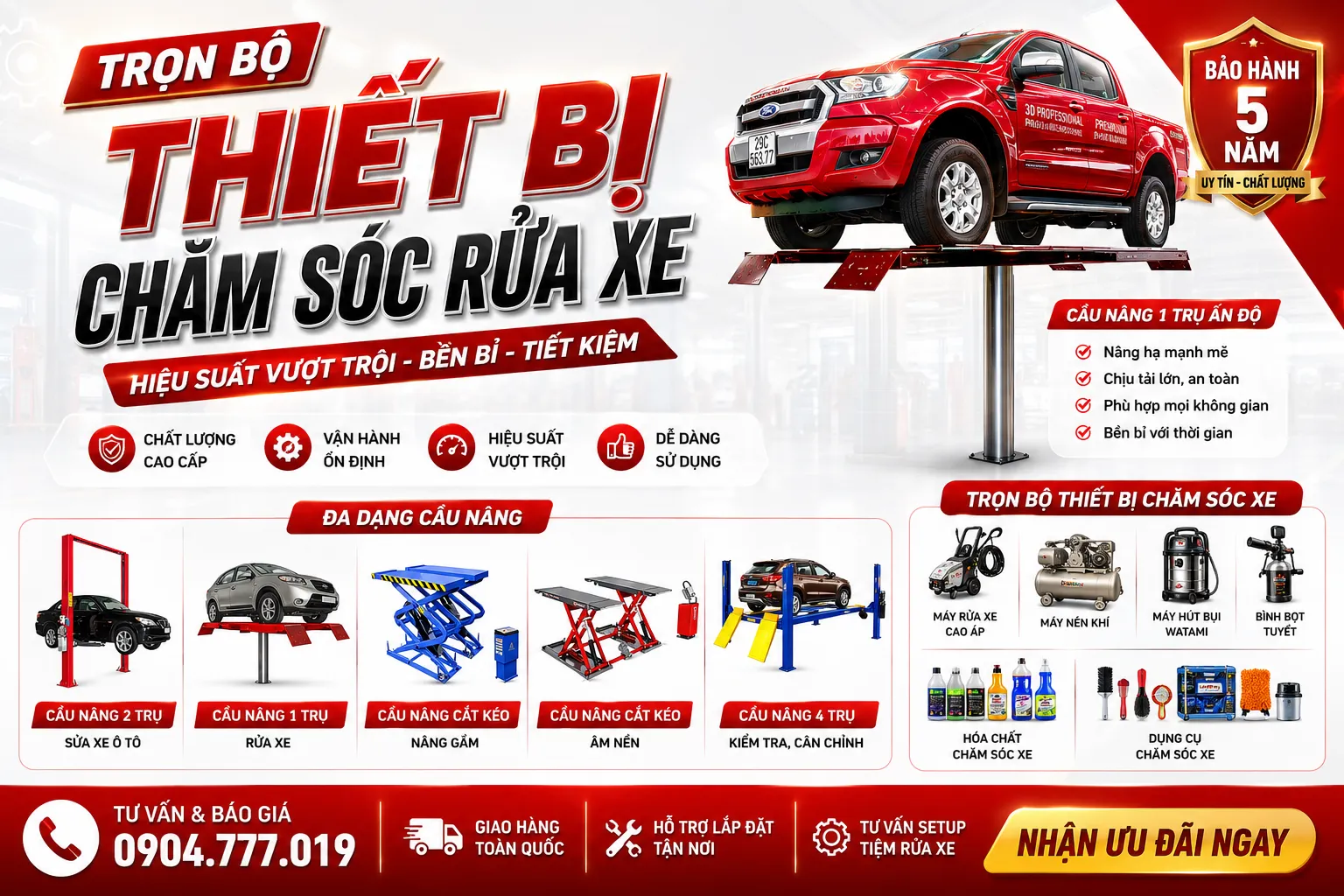 CẦU NÂNG RỬA XE + SỬA XE