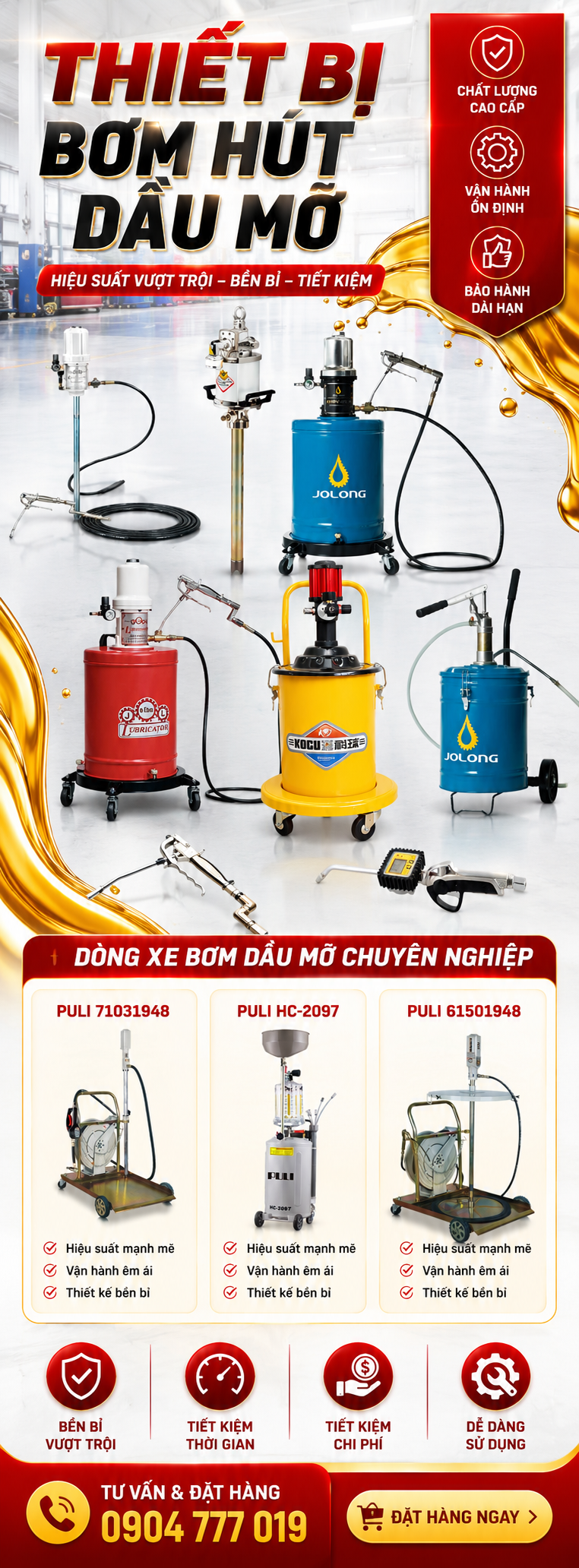 Thiết bị bơm hút dầu mỡ