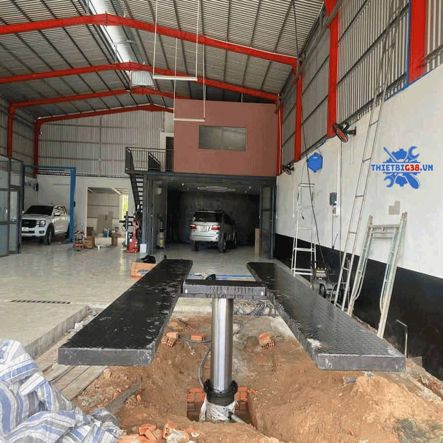 Cầu nâng 1 trụ rửa xe ô tô Ấn Độ SANKOS SK-4000 âm nền chữ H bản cao cấp