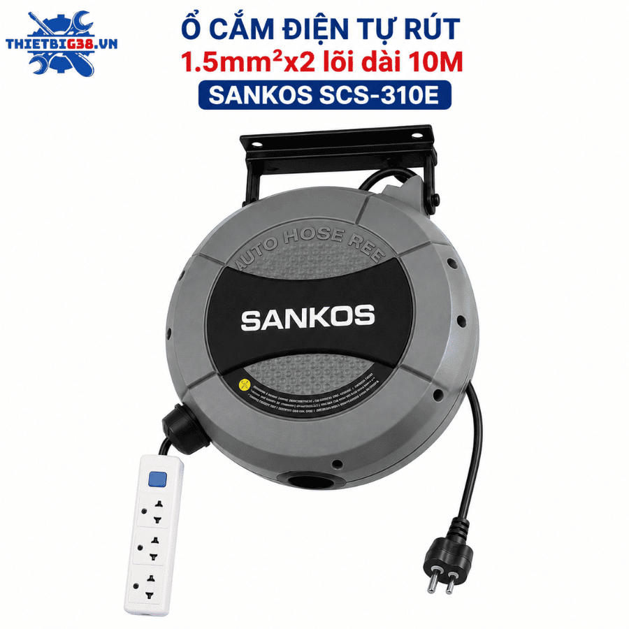 Ổ cắm điện tự rút 1.5mm2x2 lõi dài 10M Sankos SCS-310E