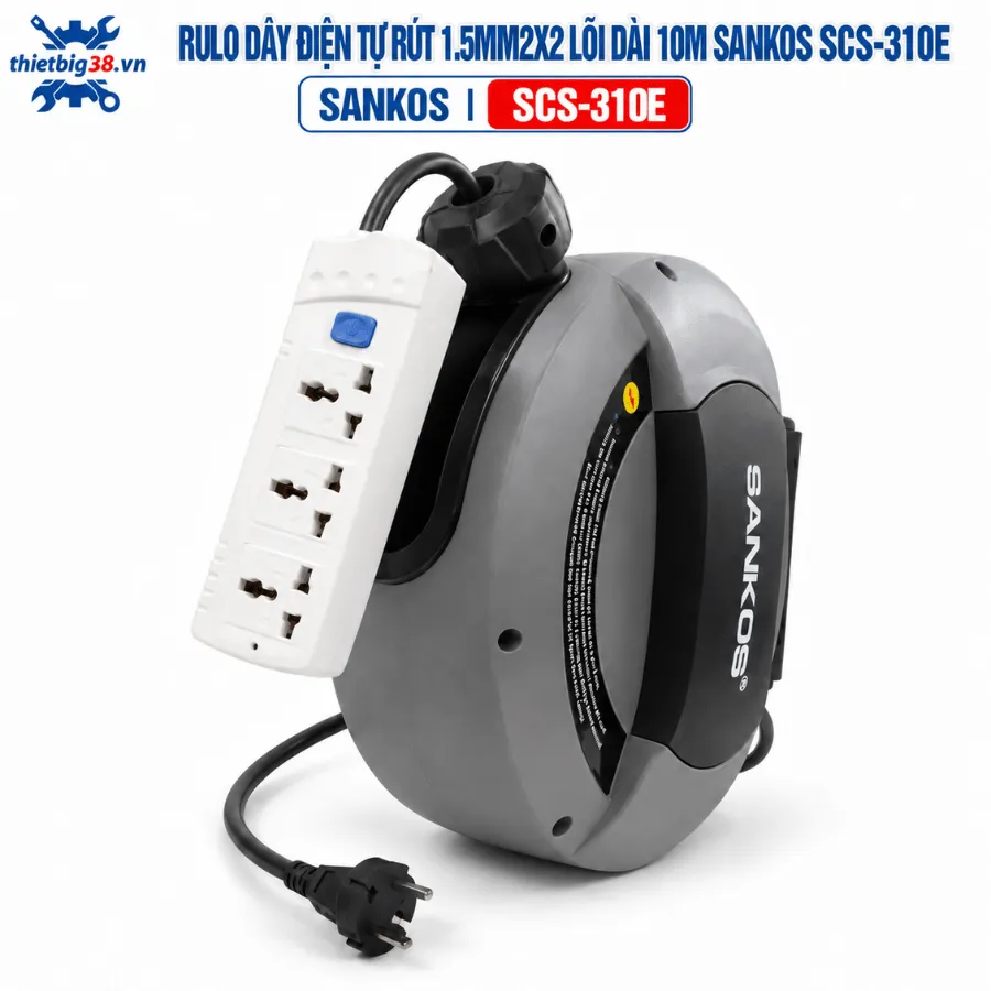 Rulo dây điện tự rút 1.5mm2x2 lõi dài 10M Sankos SCS-310E