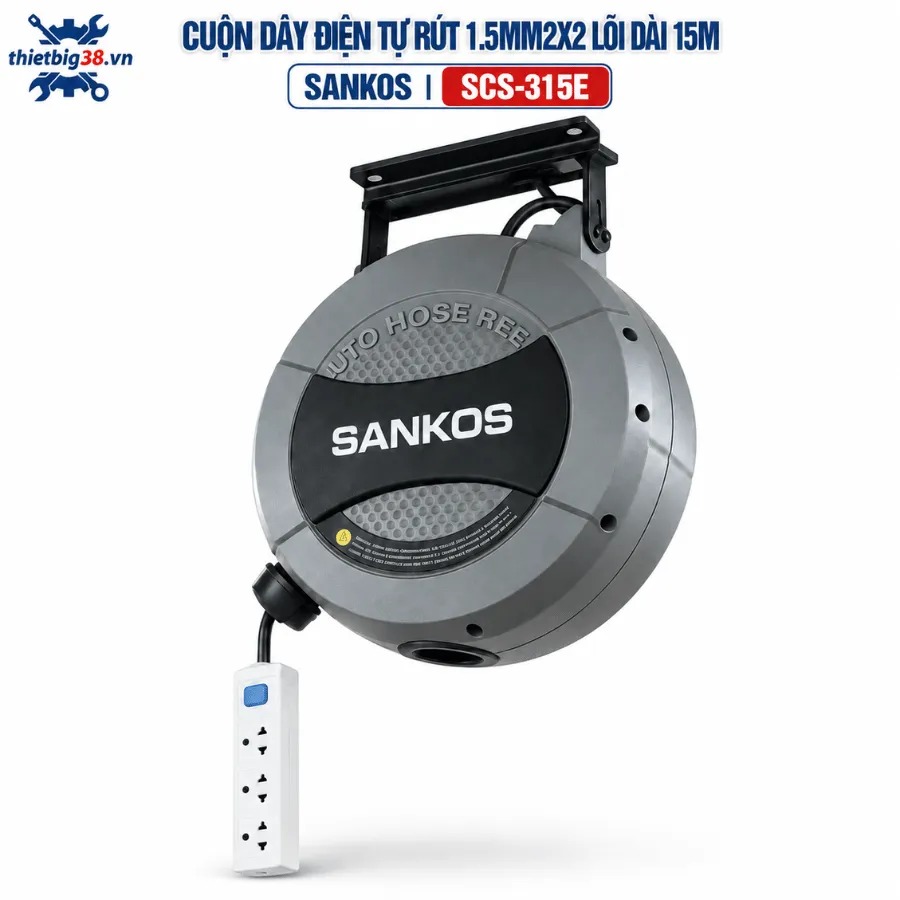 Cuộn dây điện tự rút 1.5mm2x2 lõi dài 15M Sankos SCS-315E