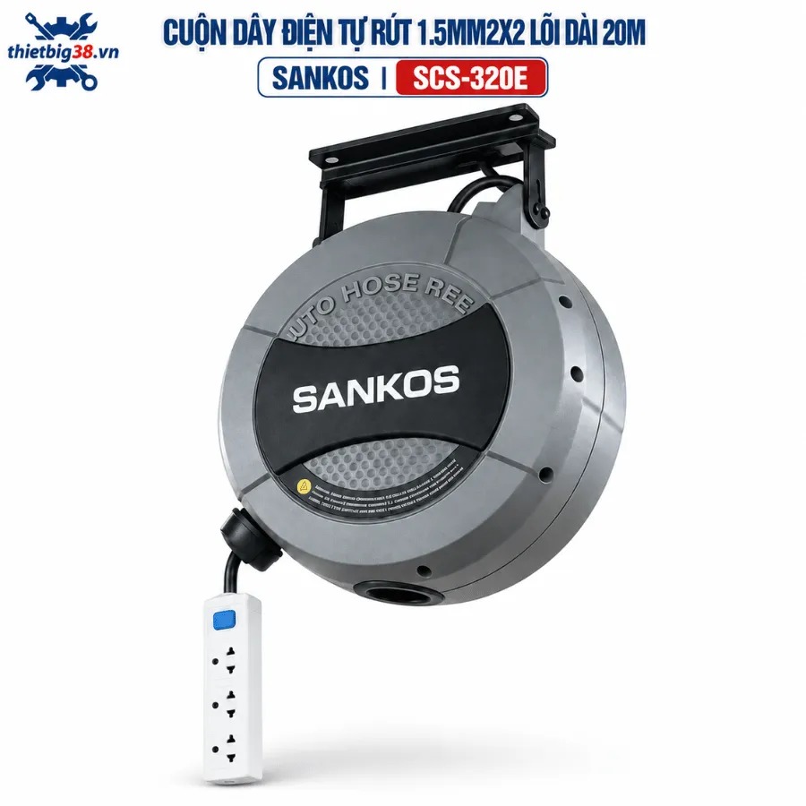 Cuộn dây điện tự rút 1.5mm2x2 lõi dài 20M Sankos SCS-320E