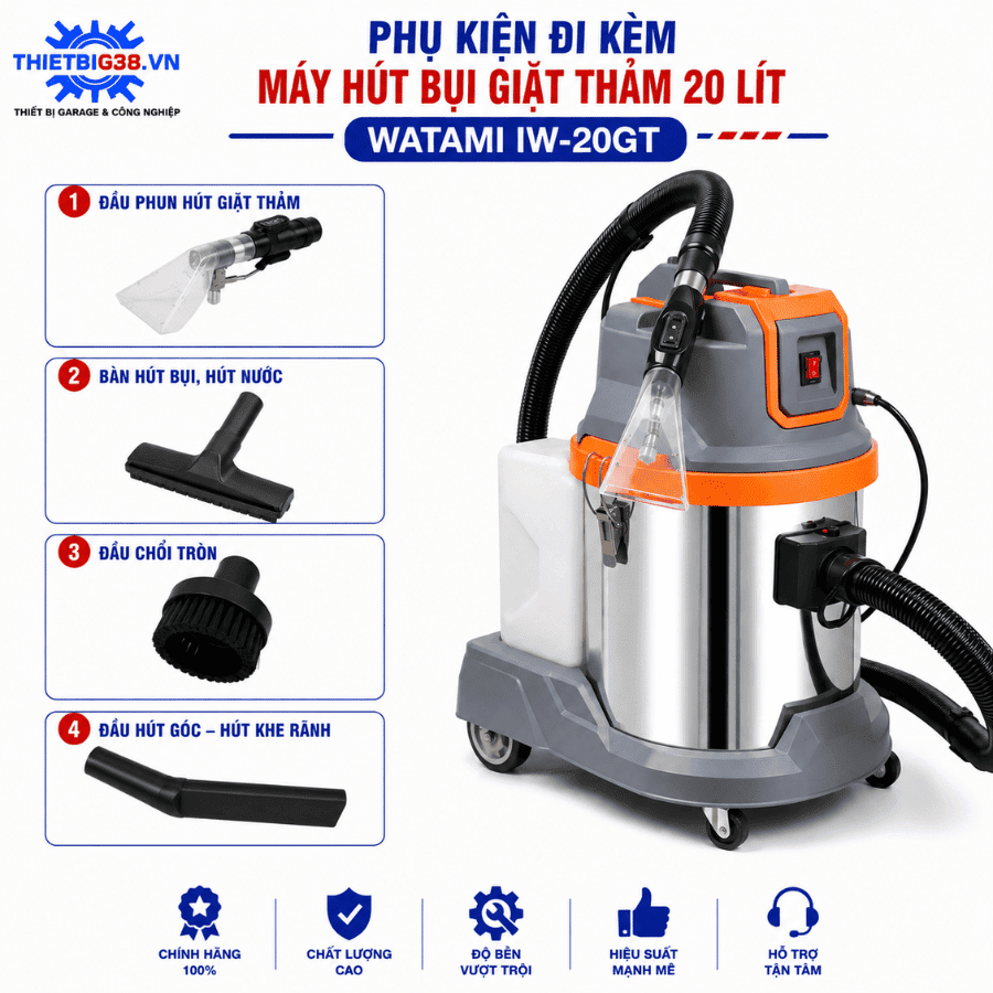 Máy hút bụi giặt thảm 20 Lít WATAMI IW-20GT