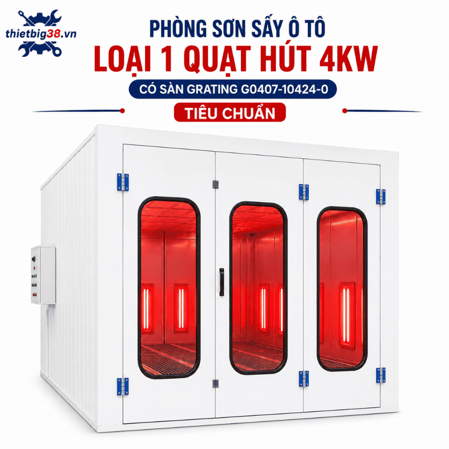 Phòng sơn sấy ô tô hồng ngoại âm sàn 2 quạt 7.5KW có 2 sàn Grating W0407-21530-2