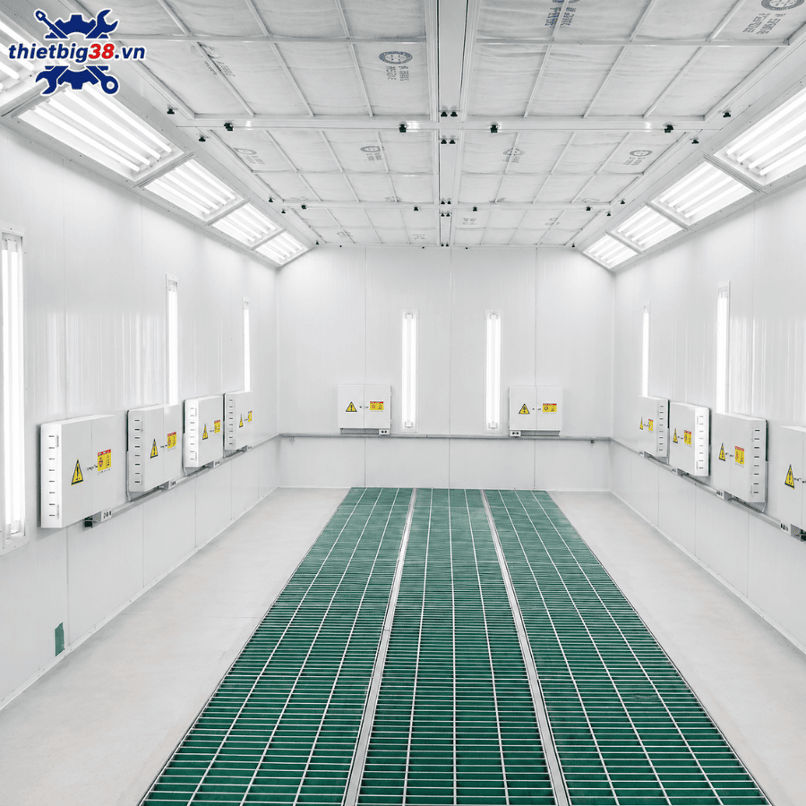 Phòng sơn sấy ô tô Hồng ngoại âm sàn 2 quạt 4KW có 3 sàn Grating G0407-20830-3