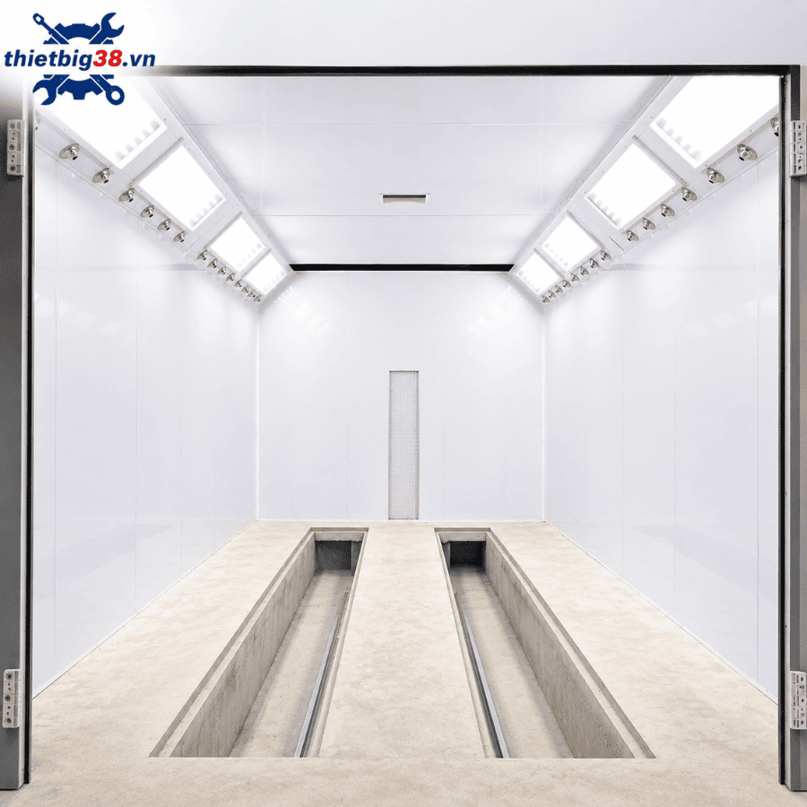 Phòng sơn sấy ô tô hồng ngoại âm sàn 2 quạt 5.5KW có sàn Grating G0407-21130-2