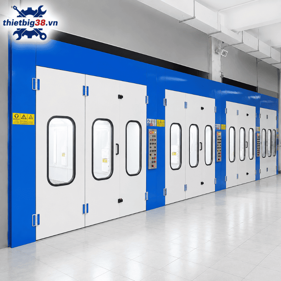 Phòng sơn sấy ô tô hồng ngoại âm sàn 2 quạt 7.5KW có 3 sàn Grating W0407-21530-3