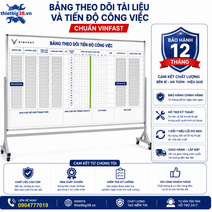 Bảng Theo Dõi Tài Liệu Và Tiến Độ Công Việc Chuẩn VinFast