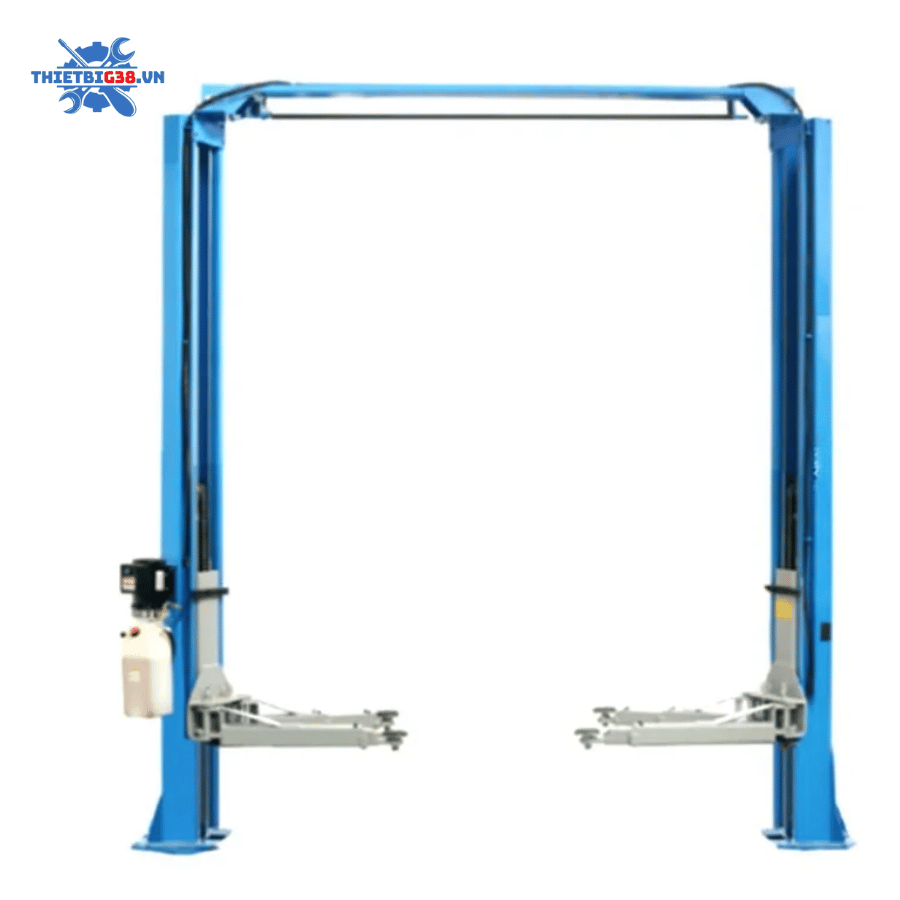 Cầu nâng 2 trụ giằng trên (cáp trên) RAVAGI LIFT QY304 - Màu Xanh