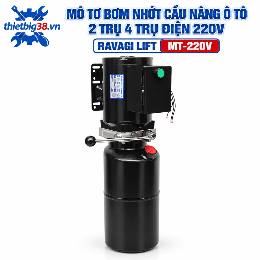 Mô tơ bơm nhớt cầu nâng ô tô 2 trụ 4 trụ điện 220V Ravagi Lift MT-220V