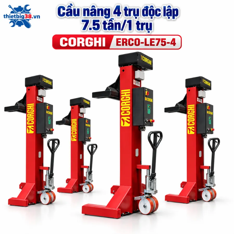 Cầu nâng 4 trụ độc lập 7.5 tấn/1 trụ Corghi ERCO-LE75-4