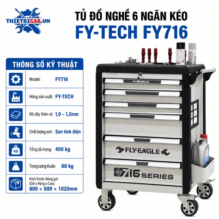 Tủ đồ nghề 6 ngăn kéo FY-TECH FY716