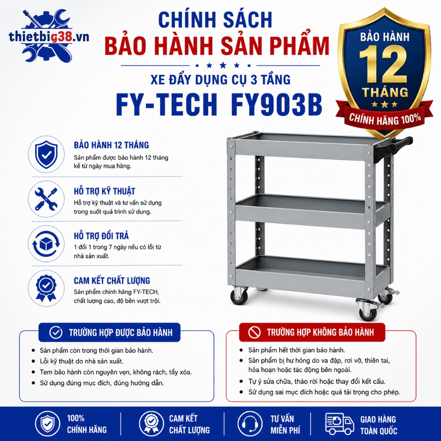 Xe đẩy dụng cụ 3 tầng FY-TECH FY903B