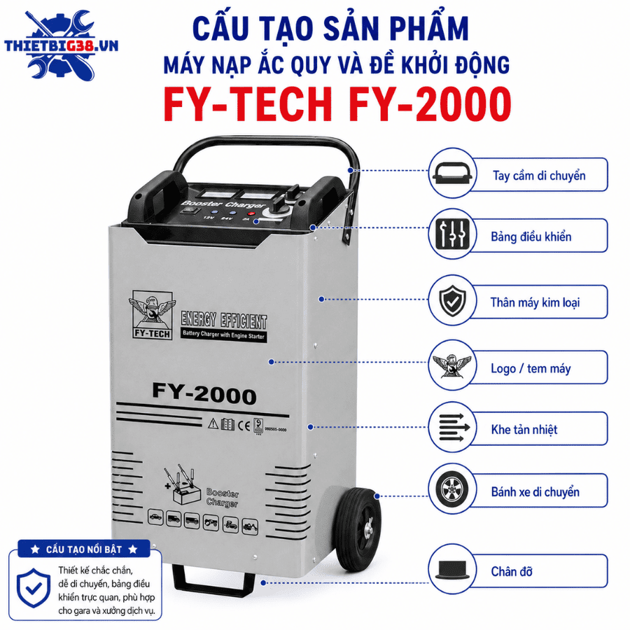 Máy nạp ắc quy và đề khởi động FY-TECH FY-2000