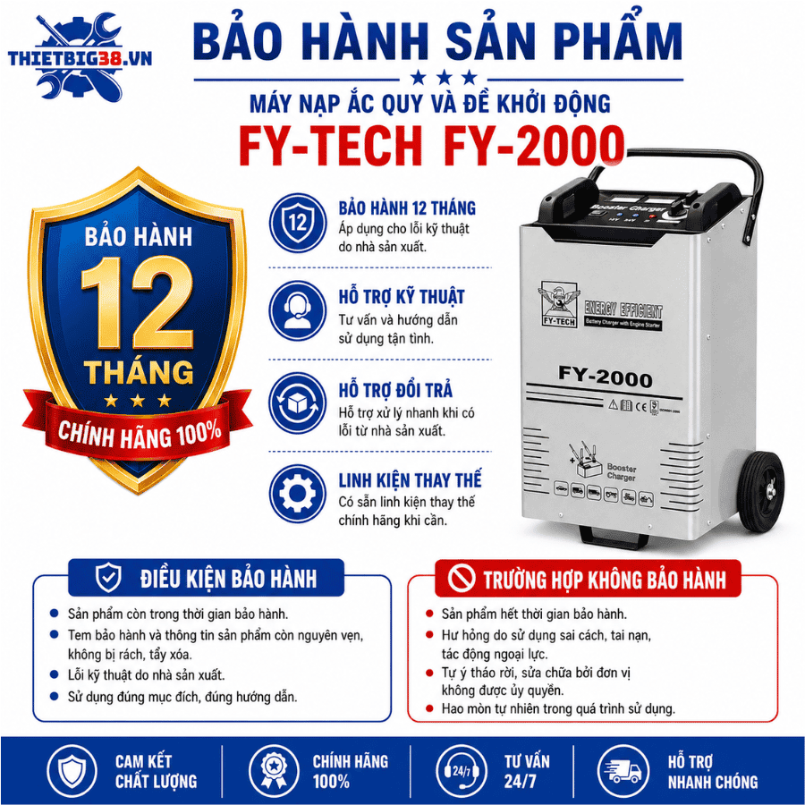 Máy nạp ắc quy và đề khởi động FY-TECH FY-2000