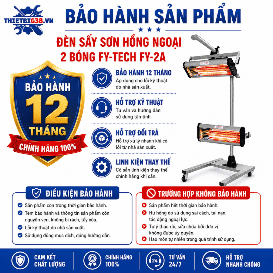 Đèn sấy sơn hồng ngoại 2 bóng FY-TECH FY-2A