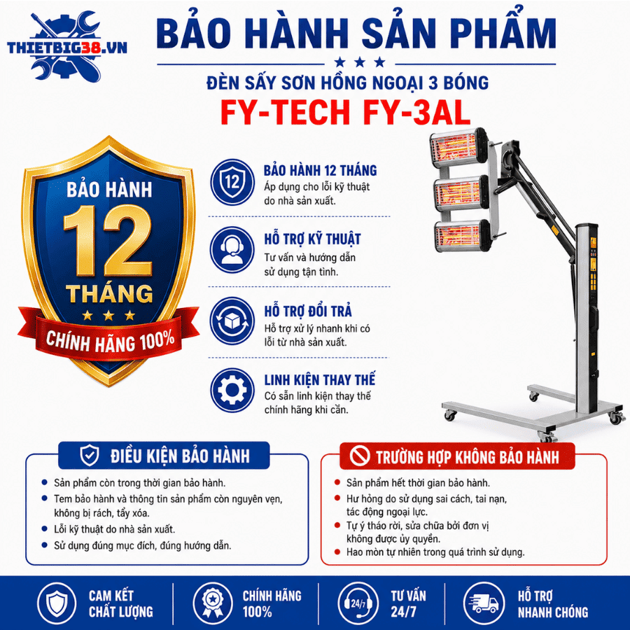 Đèn sấy sơn ô tô 3 bóng FY-TECH FY-3AL