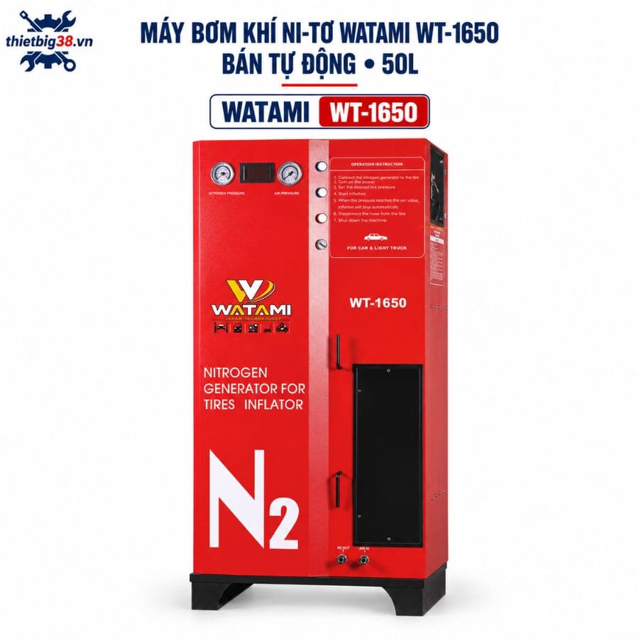 Máy bơm khí ni-tơ WATAMI WT-1650 – Bán tự động, bình chứa 50L