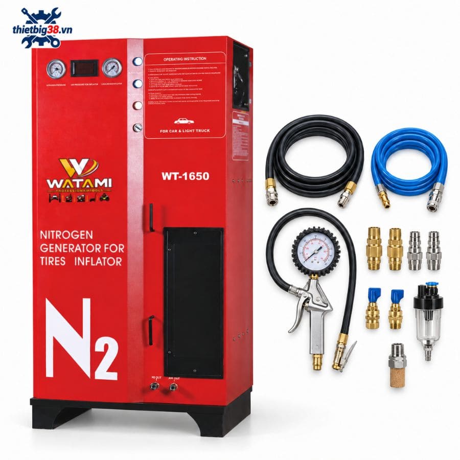 Máy bơm khí ni-tơ WATAMI WT-1650 – Bán tự động, bình chứa 50L