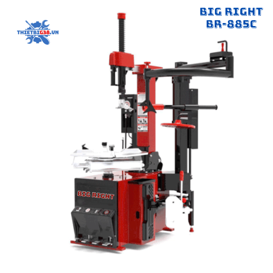 Máy ra vào lốp ô tô cần gật gù, kèm bộ hỗ trợ ép lốp công nghệ italia BIGRIGHT BR-885C