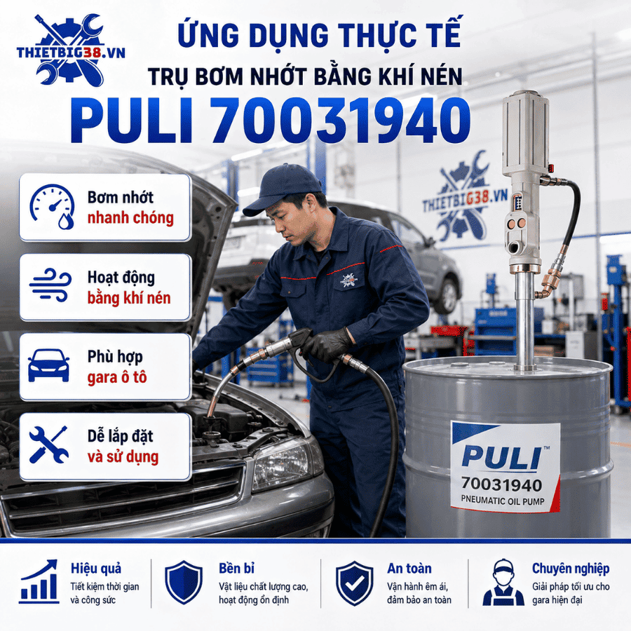 Trụ bơm nhớt bằng khí nén PULI 70031940