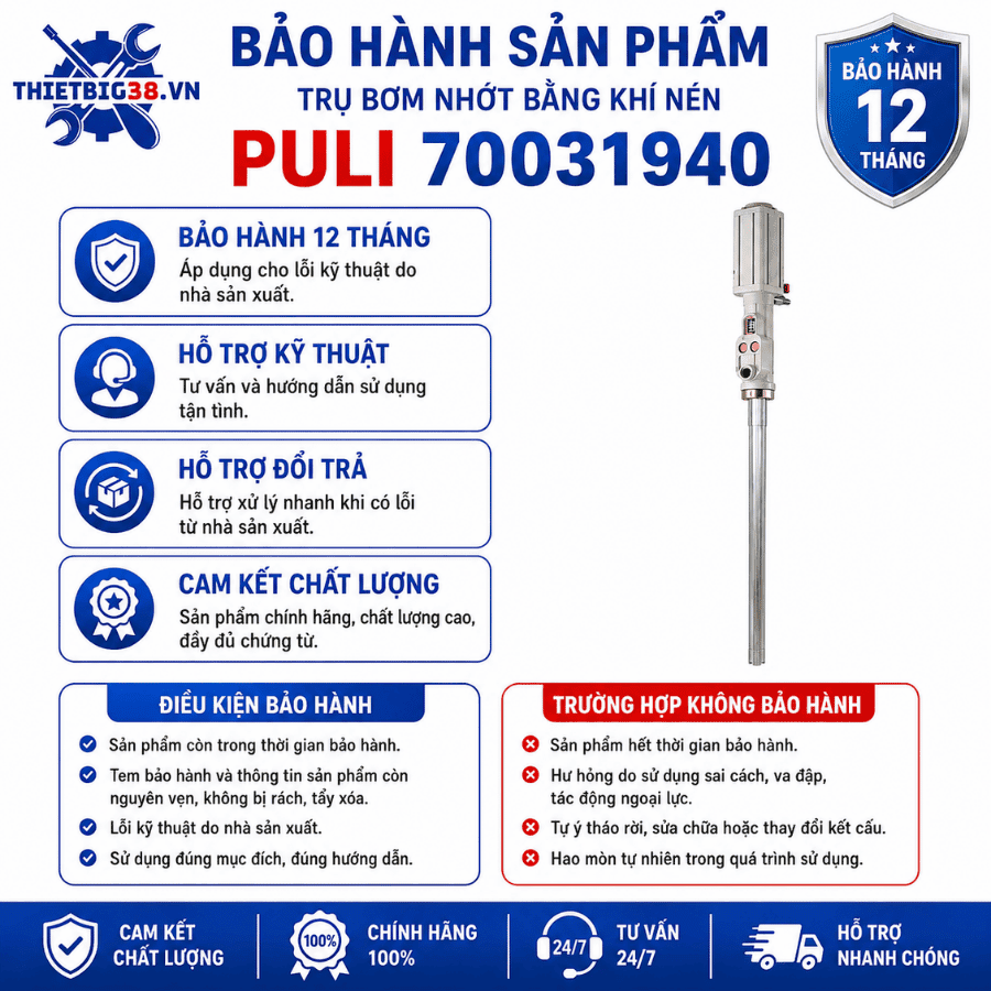 Trụ bơm nhớt bằng khí nén PULI 70031940
