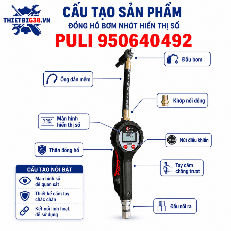 Đồng hồ bơm nhớt hiển thị số Puli ‎9506404923