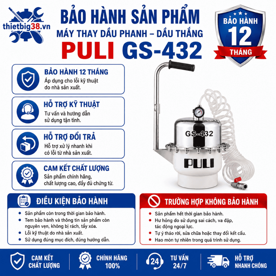 Máy thay dầu phanh dầu thắng PULI GS–432