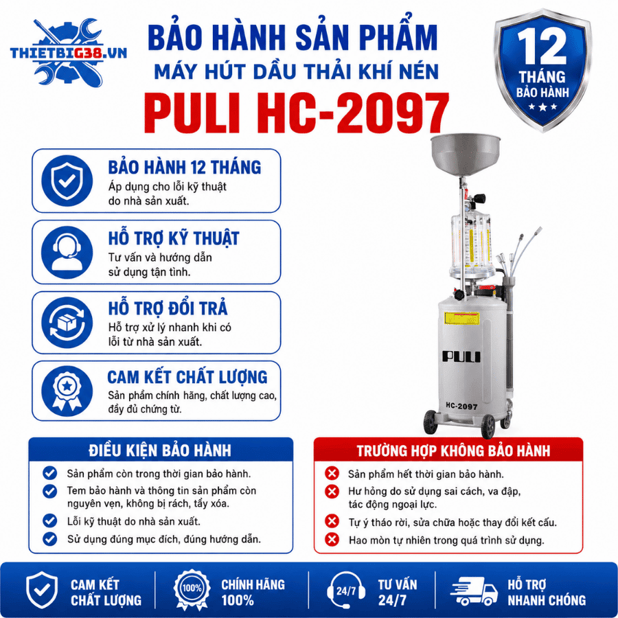 Máy hút dầu thải khí nén PULI HC-2097