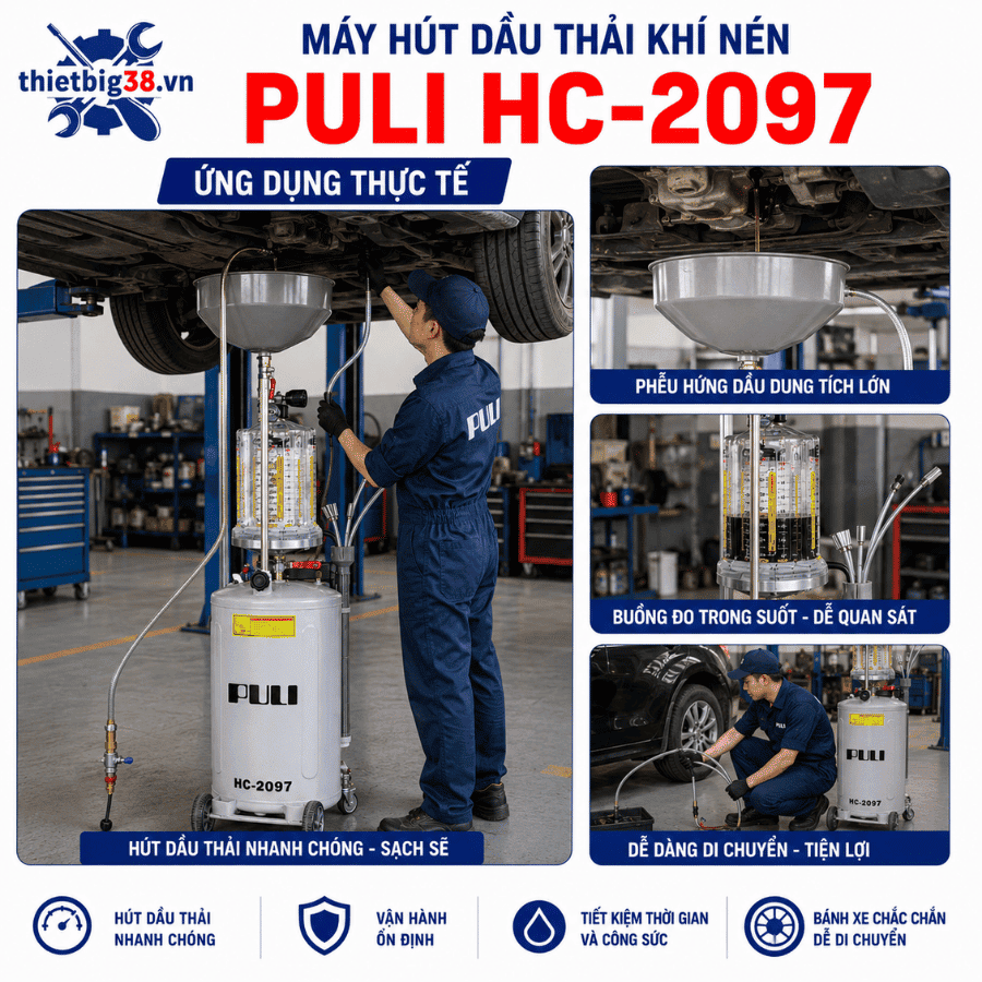 Máy hút dầu thải khí nén PULI HC-2097