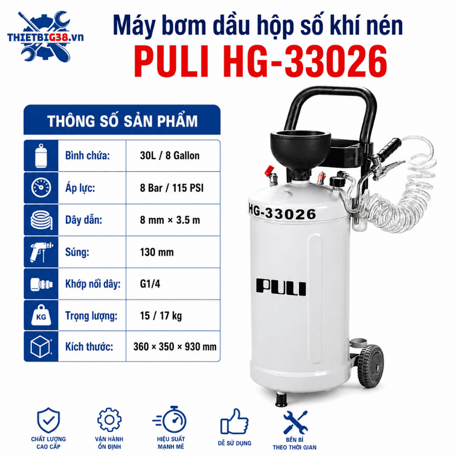 Máy bơm dầu hộp số khí nén PULI HG-33026