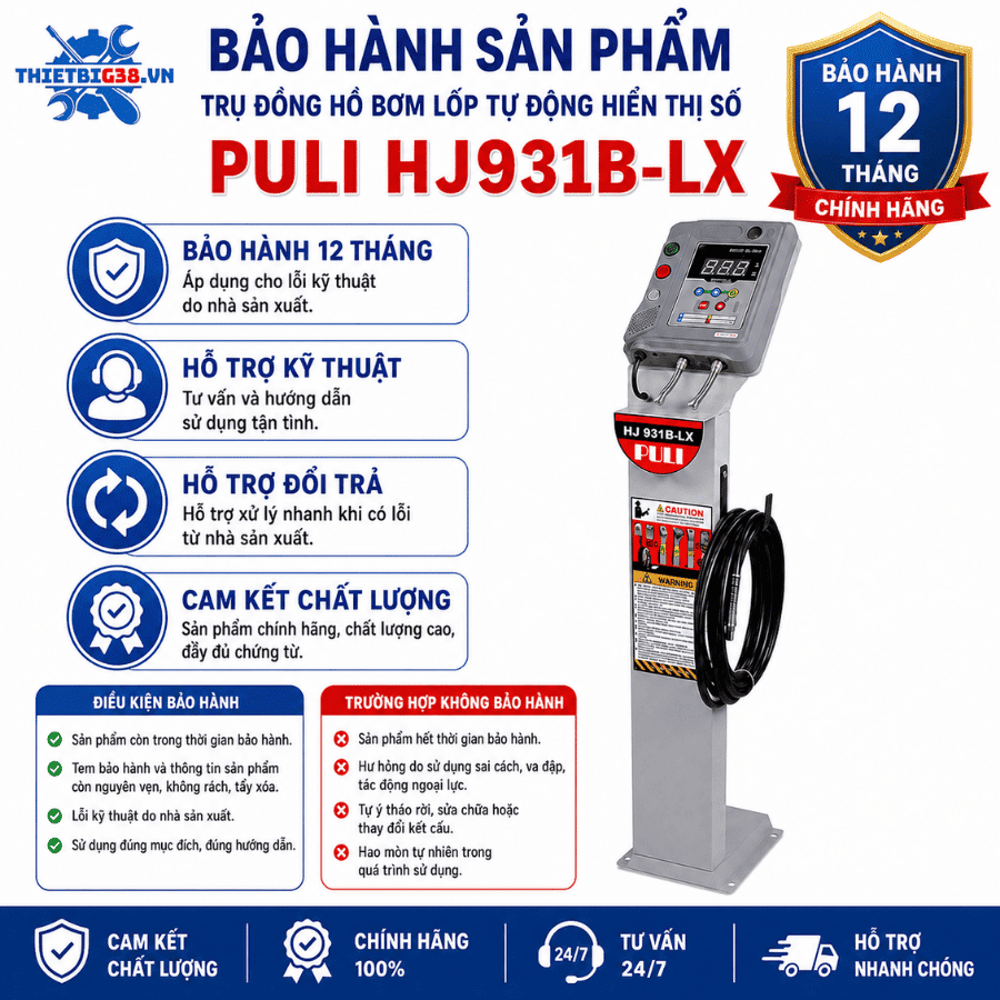 Trụ đồng hồ bơm lốp tự động hiển thị số PULI HJ931B-LX