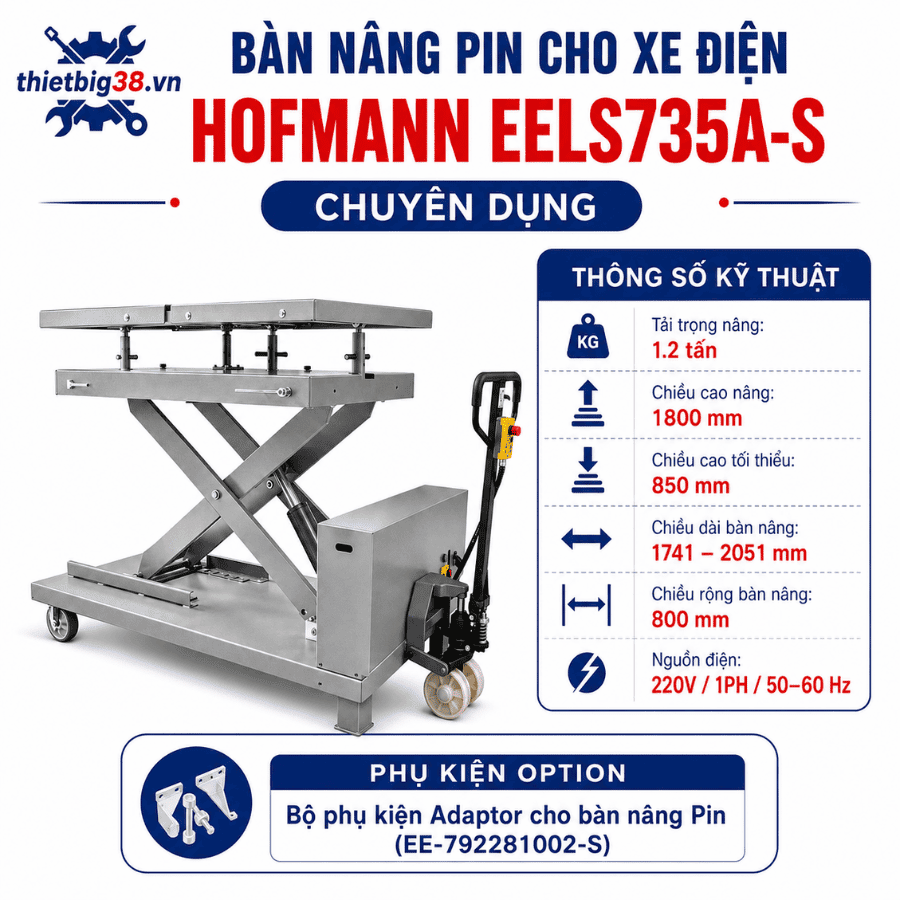 Bàn Nâng Pin Xe Ô Tô Điện Hofmann EELS735A-S 1.2 Tấn