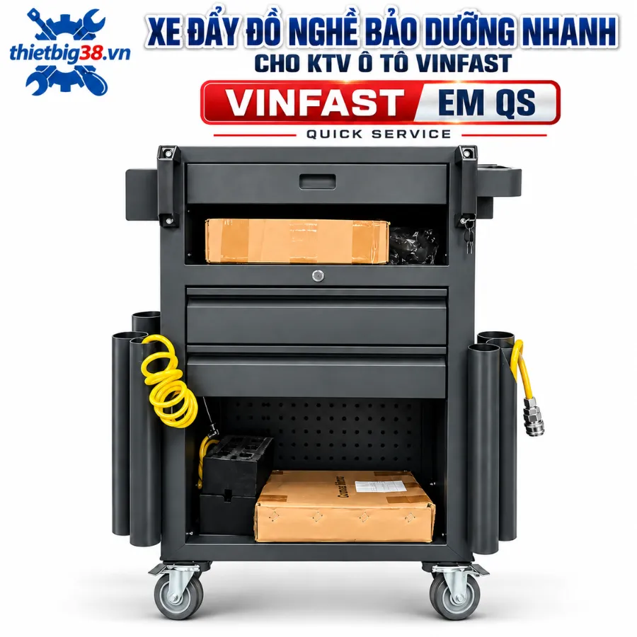 Xe đẩy đồ nghề bảo dưỡng nhanh QS Quick Service cho KTV ô tô VinFast