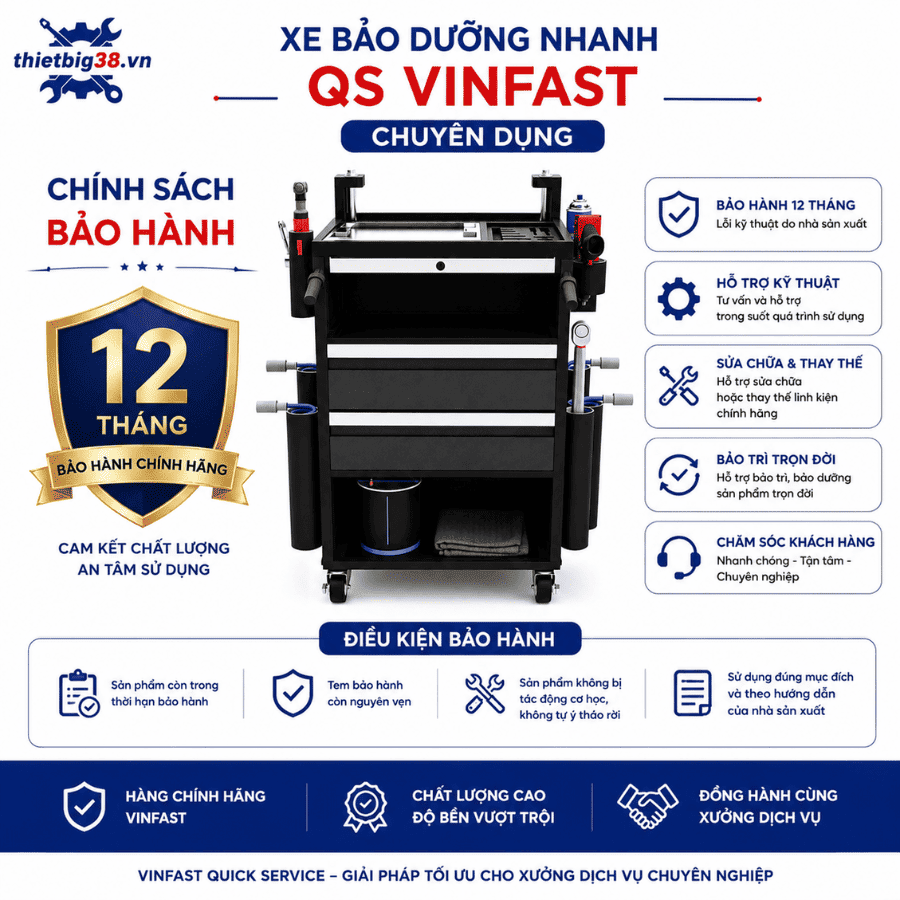 Xe Bảo Dưỡng Nhanh EM QS VinFast Chuyên Dụng Cho Xưởng Dịch Vụ