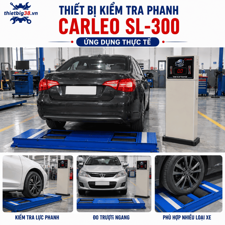 Thiết bị kiểm tra phanh và trượt ngang 3 tấn CARLEO SL-300