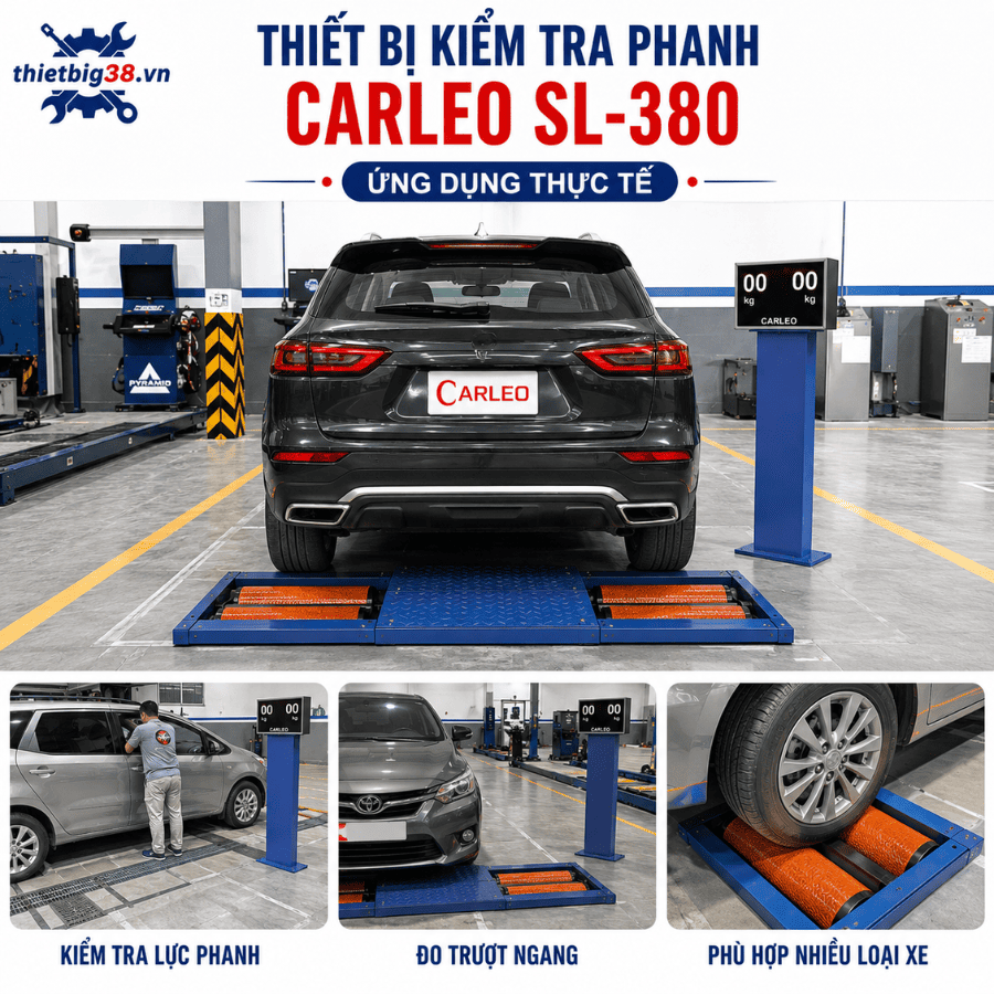 Thiết bị kiểm tra phanh và trượt ngang 4 tấn CARLEO SL-380