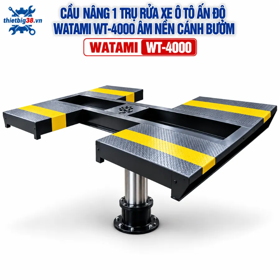 Cầu nâng 1 trụ rửa xe ô tô Ấn Độ WATAMI WT-4000 âm nền cánh bướm