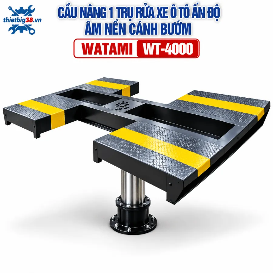 Cầu nâng 1 trụ rửa xe ô tô Ấn Độ WATAMI WT-4000 âm nền cánh bướm