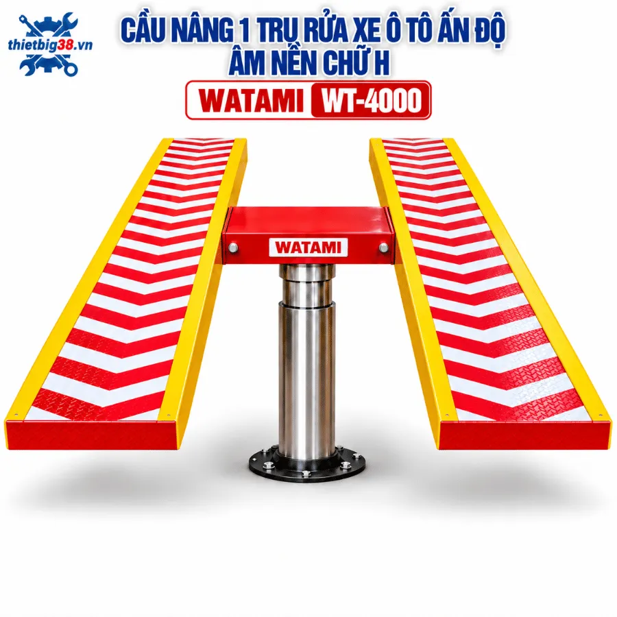 Cầu nâng 1 trụ rửa xe ô tô Ấn Độ WATAMI WT-4000 âm nền chữ H