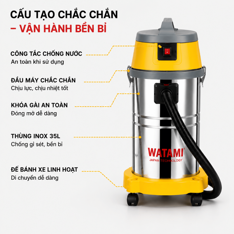 Máy Hút Bụi Công Nghiệp WATAMI 35 Lít IW-35L1
